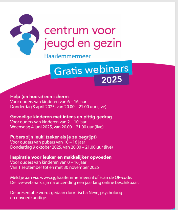 (gratis) Webinars voor ouders in 2025